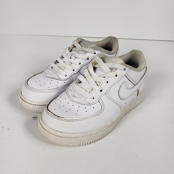 Nike Air Force 1 Triple White Toddler Athletic Shoe Size 10C White 314194-117 - Picture 2 of 7